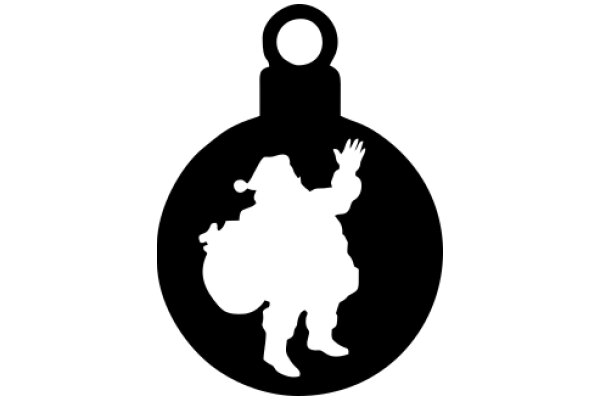 Silhouette of a Santa Claus Figure with a Bell