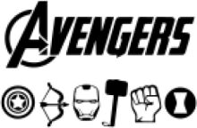 The Avengers Logo in Black and White