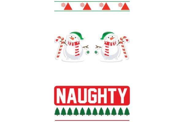 Holiday-Themed Graphic with Santa Claus and Christmas Trees