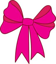 Vivid Pink Bow with Curved Stems