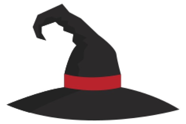 Stylized Black Wizard's Hat with Red Border