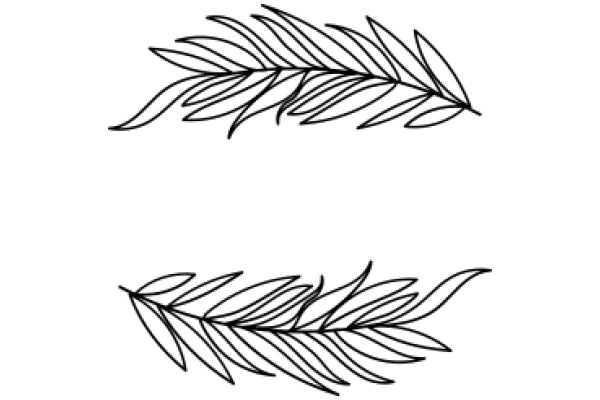 Stylized Artwork of a Leafy Branch