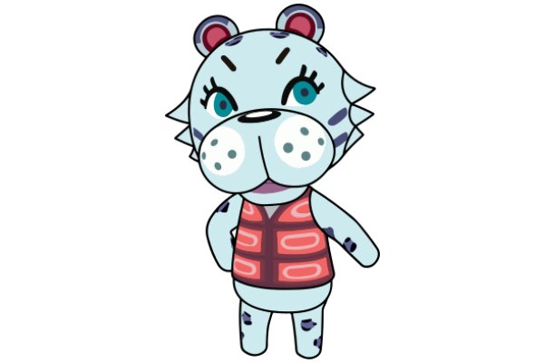 Adorable Cartoon Tiger with a Vest and Big Eyes