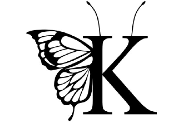 Monogram Design: A Stylized K with a Butterfly Accent