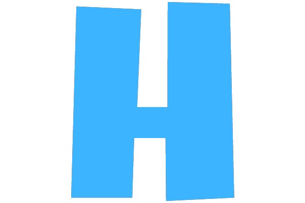 A Graphic Representation of the Letter 'H' in Blue