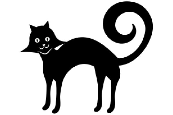 A Whimsical Black Cat Silhouette