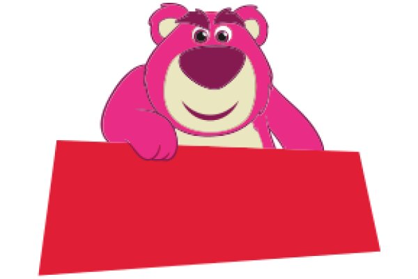 Pink and Purple Cartoon Bear with a Smile