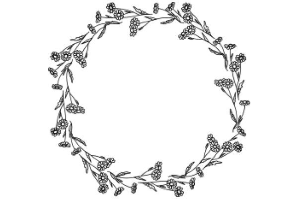 Elegant Floral Border: A Line Art Design