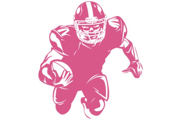 Pink Football Player Logo