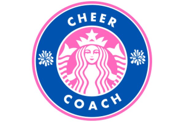 Cheerful Starbucks Logo with Pink and Blue Colors