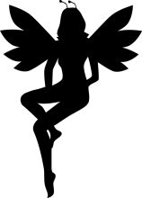 Silhouette of a Female Angel with Butterfly Wings