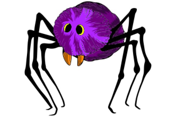 Vibrant Purple Spider with Orange Legs and Big Yellow Eyes