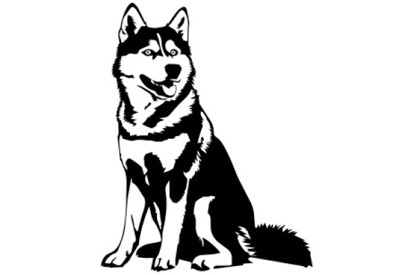 A Stylized Illustration of a Husky Dog