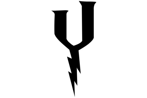 Stylized Logo of the Letter 'U' with a Lightning Bolt Design