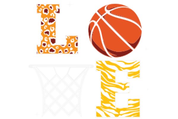 Vibrant Letter E and Basketball Logo on a White Background