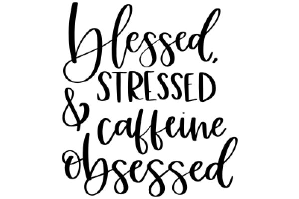 Inspirational Quote: Blessed, Stressed, and Caffeine Obsessed