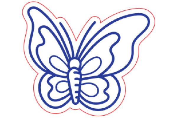 Stylized Butterfly Logo in Blue and Pink