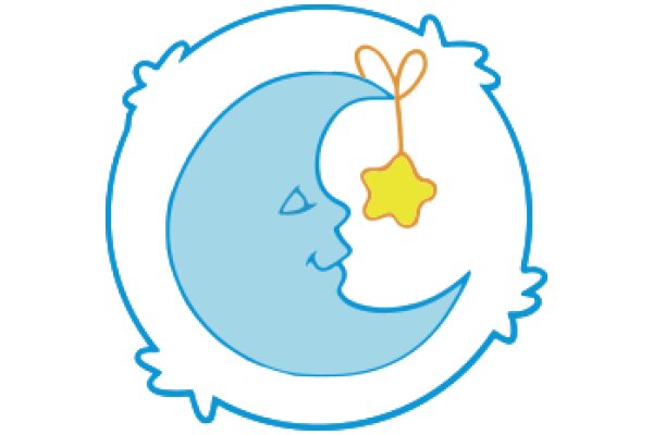 A Whimsical Illustration of a Moon and Star