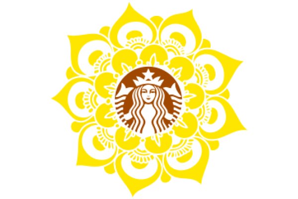 Stylized Starbucks Logo with Floral Design