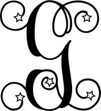 Stylized Monogram with Star Motifs