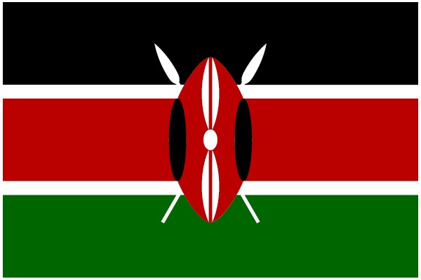 Vibrant Flag of Kenya with a Stylized Symbol