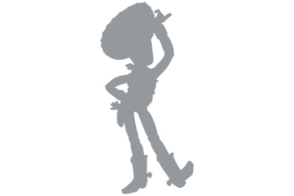 Silhouette of a Cowboy with a Hat and Boots