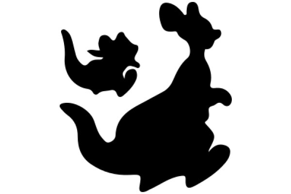 Silhouette of a Whimsical Creature and Its Companion