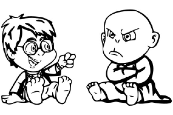 A Playful Contrast: The Curious Boy and the Angry Man