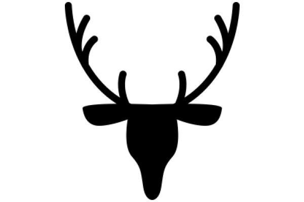 Stylized Black Deer Head Icon