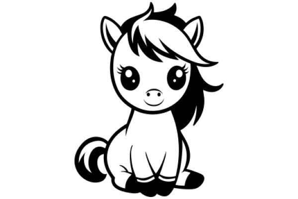 Adorable Cartoon Horse with a Smile