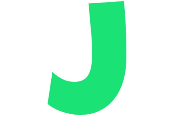 Simplistic Green Letter 'J' on a White Background