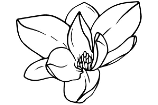 A Simple Line Drawing of a Flower