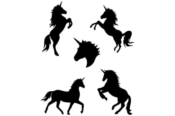 Silhouettes of Majestic Unicorns