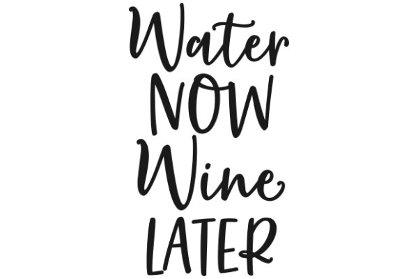 Water Now Wine Later: A Visual Guide to Prioritizing Your Needs