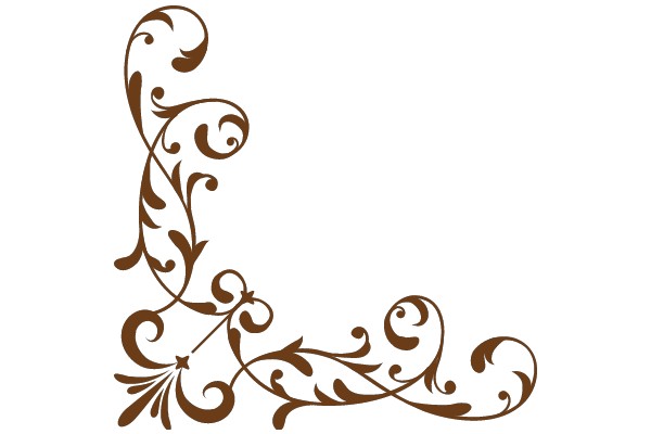 Elegant Artwork: A Stylized Letter 'L' with Intricate Swirls and Flower Designs