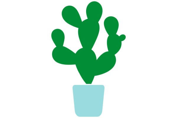 Vibrant Green Cactus in a Blue Pot