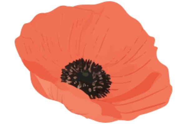 Vivid Red Poppy Flower Illustration