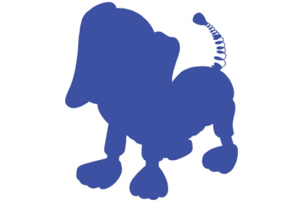 A Blue Cartoon Character with a Coiled Tail