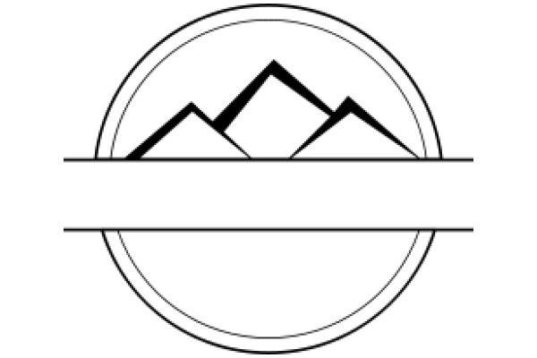 Stylized Mountain Icon with Curved Border