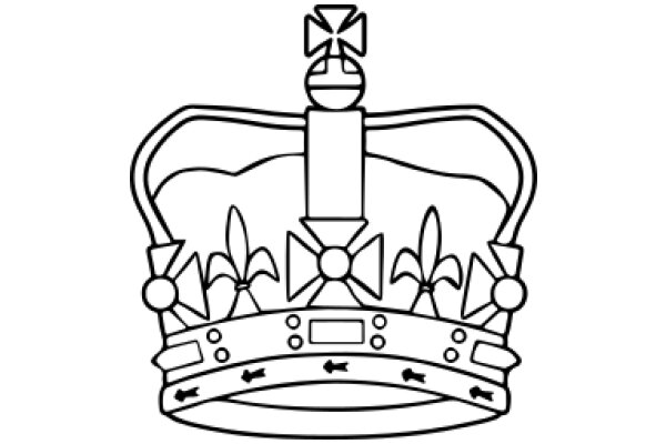 A Stylized Illustration of a Crown with Bow Ties and Arrows