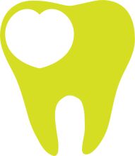 Vibrant Yellow Tooth Icon with Heart Inside