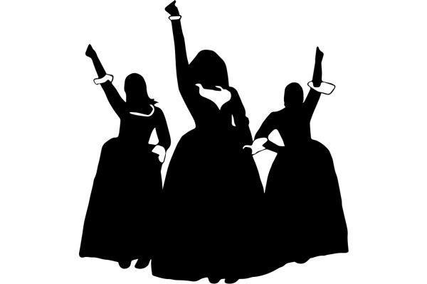 Celebratory Silhouettes: A Trio of Triumph