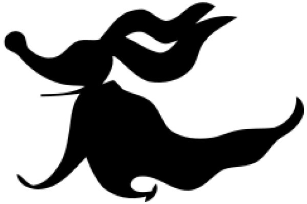 Stylized Black Silhouette of a Bird in Flight