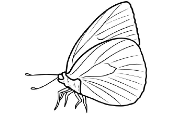 A Simple Line Drawing of a Butterfly