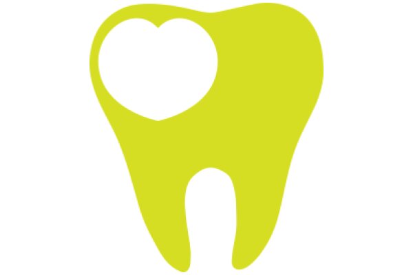 Vibrant Yellow Tooth Icon with Heart Inside