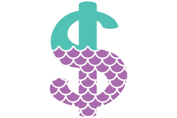 A Graphic Design of a Dollar Sign with a Purple Fish Design