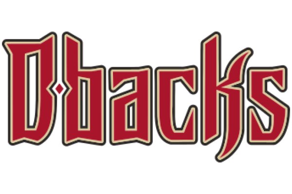 Stylized Logo of the Word 'Dbacks' in Red and Gold Lettering