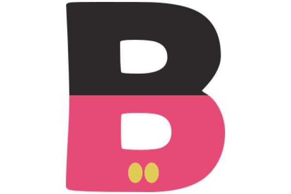 Stylized Letter 'B' with Two Yellow Dots