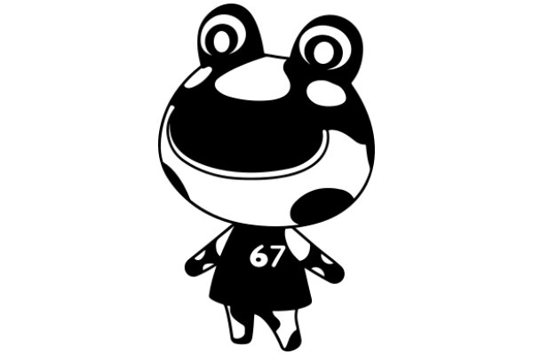 Stylish Cartoon Frog Character with Number 67