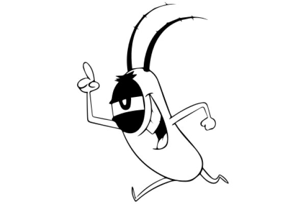 A Playful Cartoon of a Bug-like Character in Motion